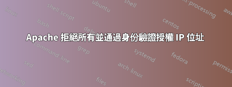 Apache 拒絕所有並通過身份驗證授權 IP 位址