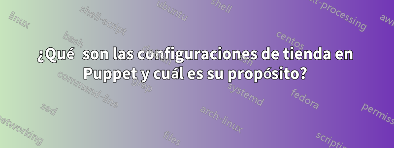 ¿Qué son las configuraciones de tienda en Puppet y cuál es su propósito?