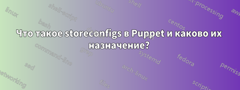 Что такое storeconfigs в Puppet и каково их назначение?