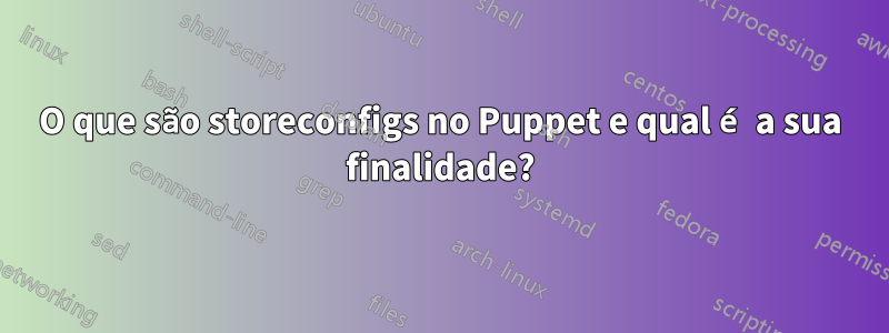 O que são storeconfigs no Puppet e qual é a sua finalidade?