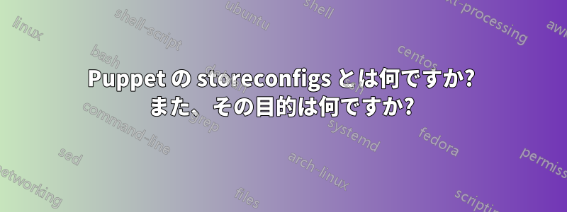 Puppet の storeconfigs とは何ですか? また、その目的は何ですか?