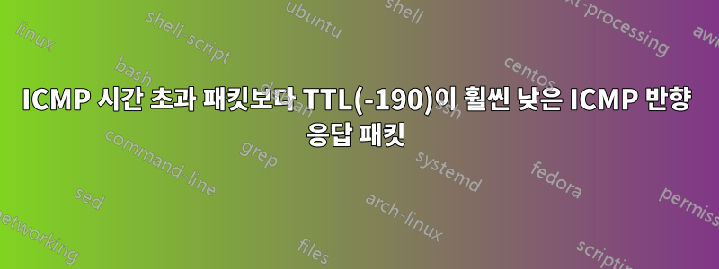 ICMP 시간 초과 패킷보다 TTL(-190)이 훨씬 낮은 ICMP 반향 응답 패킷