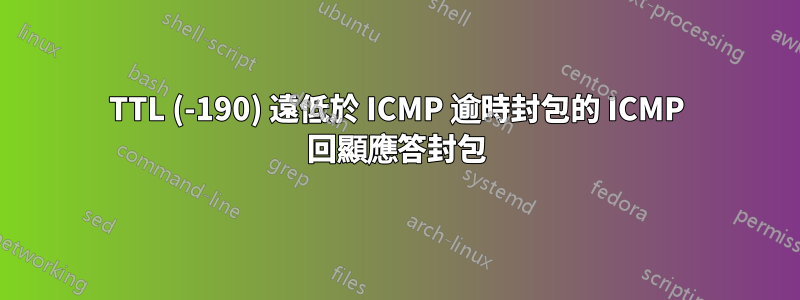 TTL (-190) 遠低於 ICMP 逾時封包的 ICMP 回顯應答封包