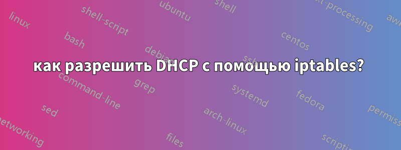 как разрешить DHCP с помощью iptables?