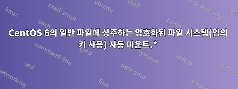 CentOS 6의 일반 파일에 상주하는 암호화된 파일 시스템(임의 키 사용) 자동 마운트.*