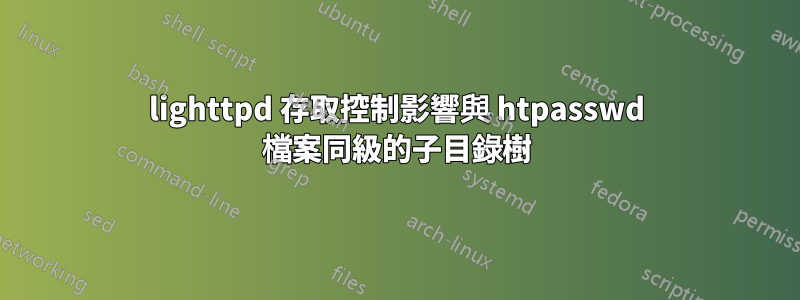 lighttpd 存取控制影響與 htpasswd 檔案同級的子目錄樹