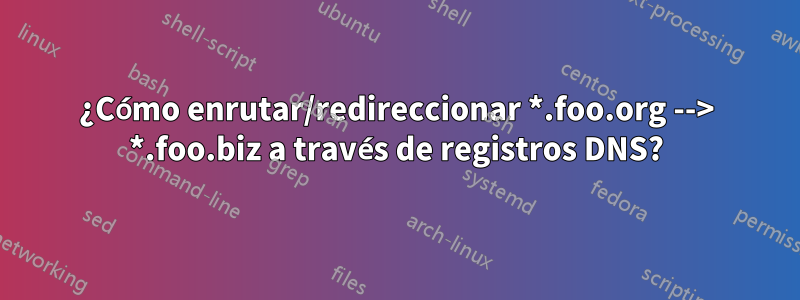 ¿Cómo enrutar/redireccionar *.foo.org --> *.foo.biz a través de registros DNS?