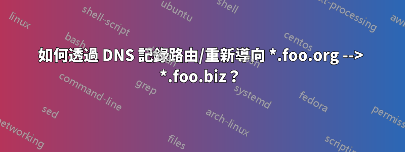 如何透過 DNS 記錄路由/重新導向 *.foo.org --> *.foo.biz？