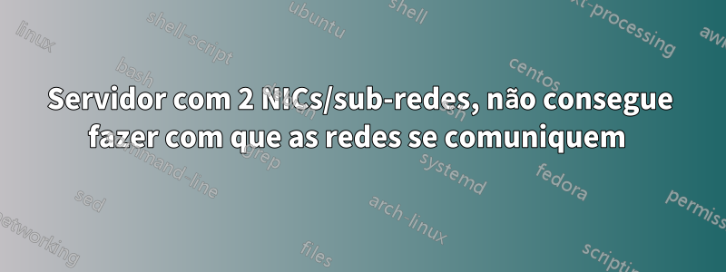 Servidor com 2 NICs/sub-redes, não consegue fazer com que as redes se comuniquem 