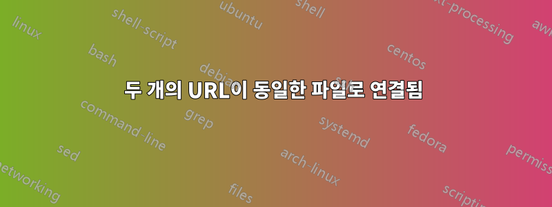 두 개의 URL이 동일한 파일로 연결됨