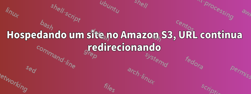 Hospedando um site no Amazon S3, URL continua redirecionando