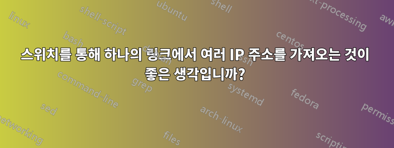 스위치를 통해 하나의 링크에서 여러 IP 주소를 가져오는 것이 좋은 생각입니까?