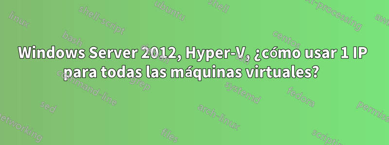 Windows Server 2012, Hyper-V, ¿cómo usar 1 IP para todas las máquinas virtuales? 