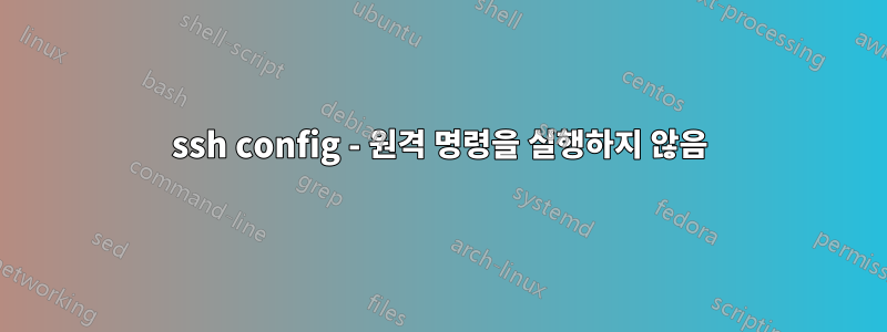 ssh config - 원격 명령을 실행하지 않음