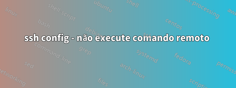 ssh config - não execute comando remoto