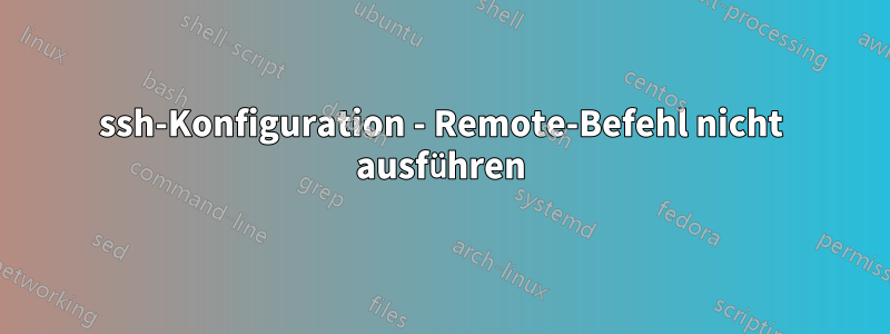 ssh-Konfiguration - Remote-Befehl nicht ausführen