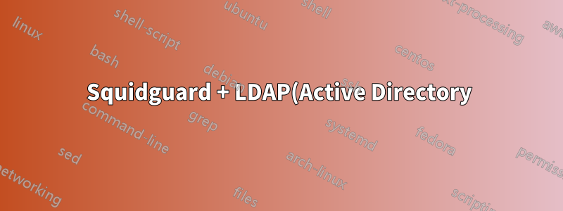 Squidguard + LDAP(Active Directory)가 작동하지 않음