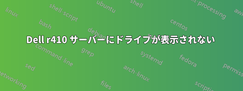 Dell r410 サーバーにドライブが表示されない