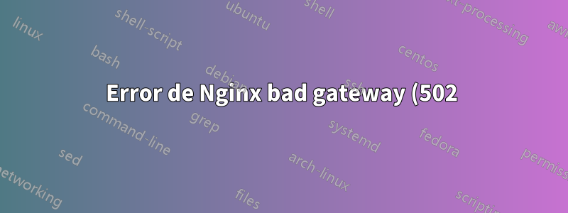 Error de Nginx bad gateway (502) en errores de django 500 (en lugar de mostrar la página de django 500) con DEBUG = False