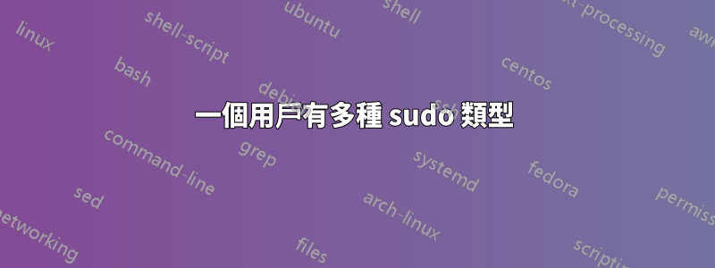 一個用戶有多種 sudo 類型