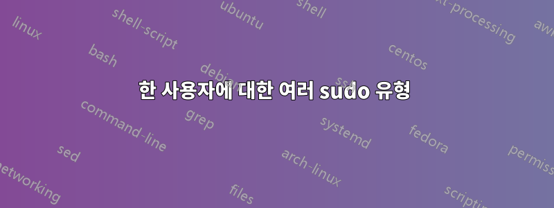 한 사용자에 대한 여러 sudo 유형