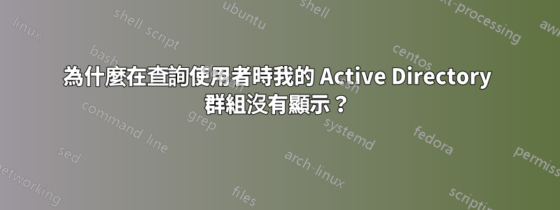 為什麼在查詢使用者時我的 Active Directory 群組沒有顯示？