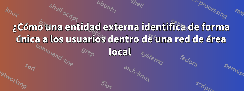 ¿Cómo una entidad externa identifica de forma única a los usuarios dentro de una red de área local 