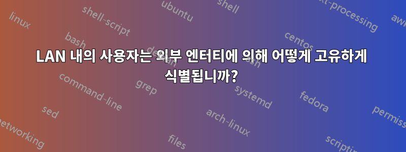 LAN 내의 사용자는 외부 엔터티에 의해 어떻게 고유하게 식별됩니까?