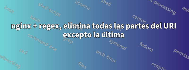 nginx + regex, elimina todas las partes del URI excepto la última