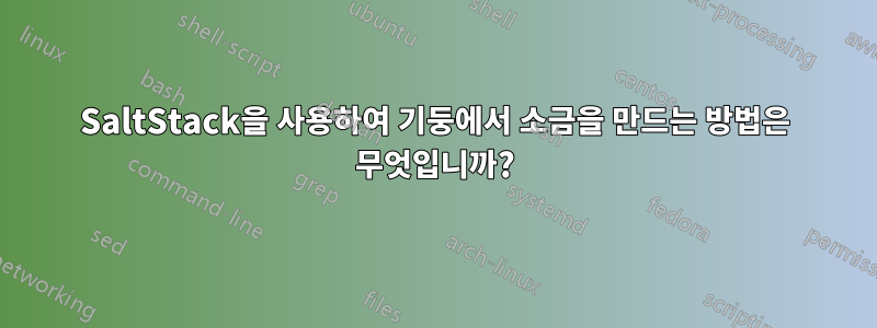 SaltStack을 사용하여 기둥에서 소금을 만드는 방법은 무엇입니까?