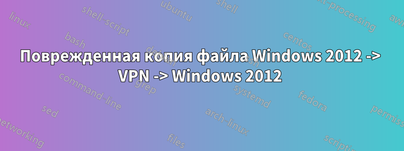 Поврежденная копия файла Windows 2012 -> VPN -> Windows 2012