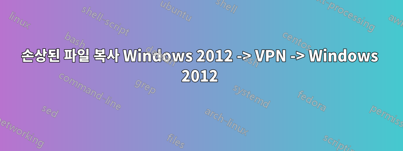 손상된 파일 복사 Windows 2012 -> VPN -> Windows 2012