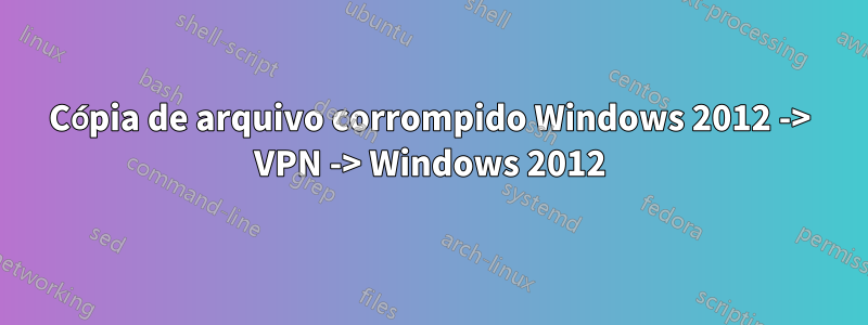 Cópia de arquivo corrompido Windows 2012 -> VPN -> Windows 2012