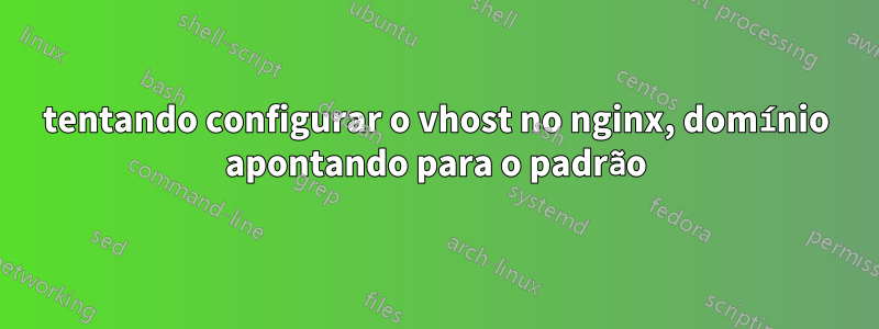 tentando configurar o vhost no nginx, domínio apontando para o padrão