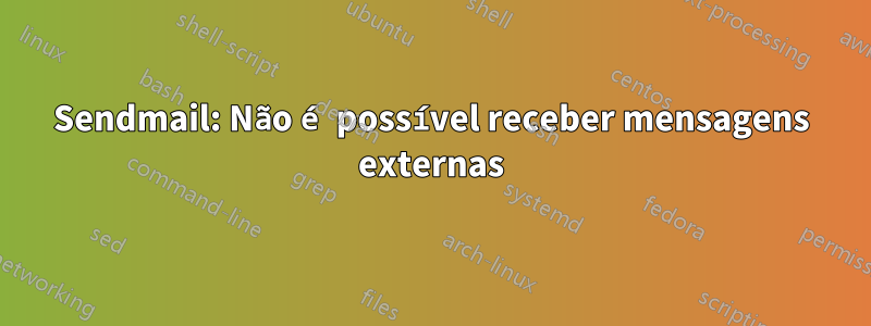 Sendmail: Não é possível receber mensagens externas