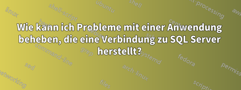 Wie kann ich Probleme mit einer Anwendung beheben, die eine Verbindung zu SQL Server herstellt?