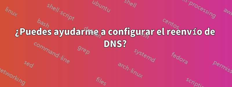 ¿Puedes ayudarme a configurar el reenvío de DNS?