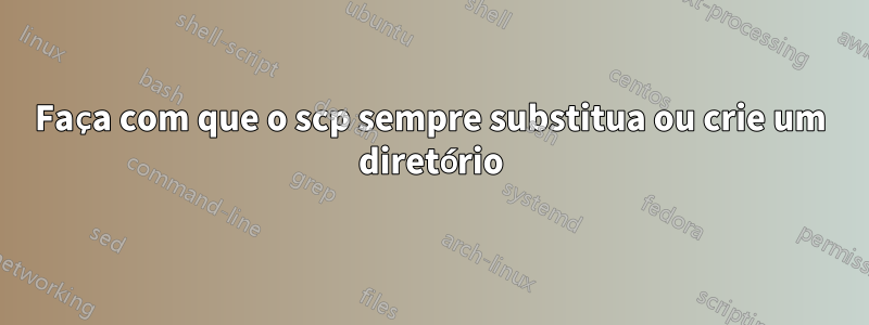 Faça com que o scp sempre substitua ou crie um diretório