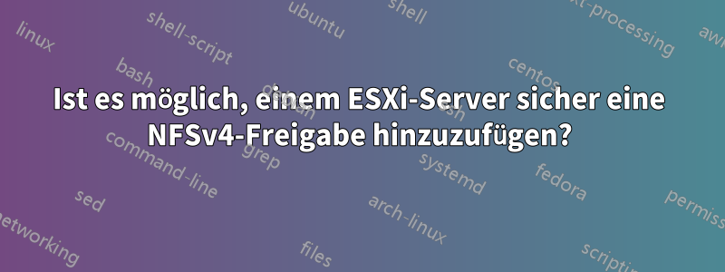 Ist es möglich, einem ESXi-Server sicher eine NFSv4-Freigabe hinzuzufügen?