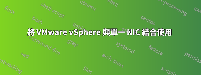 將 VMware vSphere 與單一 NIC 結合使用