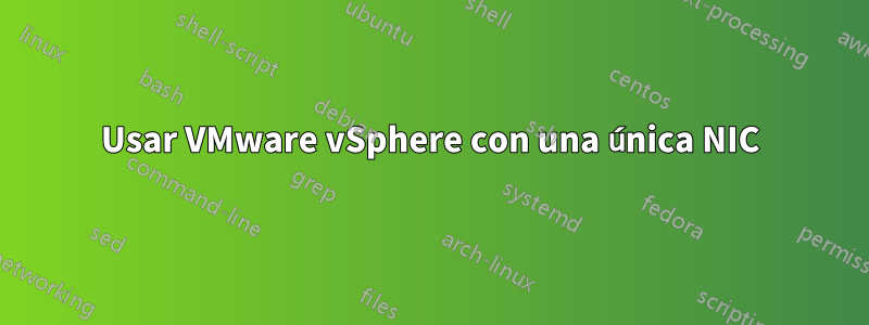 Usar VMware vSphere con una única NIC