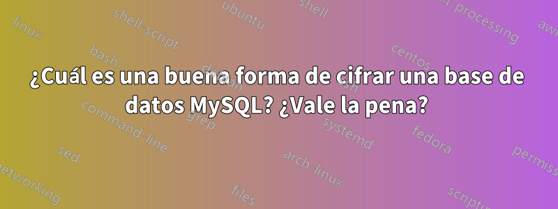 ¿Cuál es una buena forma de cifrar una base de datos MySQL? ¿Vale la pena?