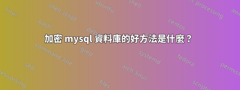 加密 mysql 資料庫的好方法是什麼？