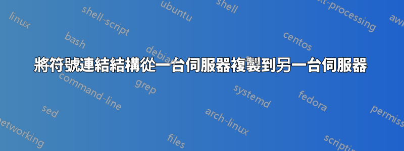 將符號連結結構從一台伺服器複製到另一台伺服器
