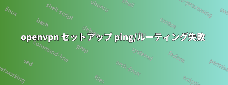 openvpn セットアップ ping/ルーティング失敗