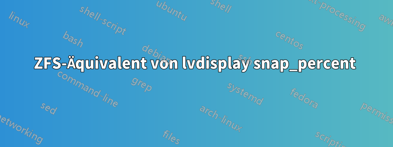 ZFS-Äquivalent von lvdisplay snap_percent