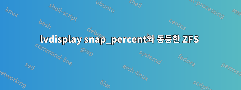 lvdisplay snap_percent와 동등한 ZFS