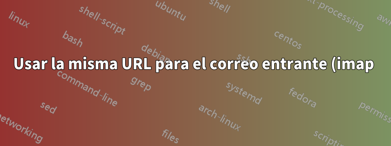 Usar la misma URL para el correo entrante (imap) y saliente (smtp)