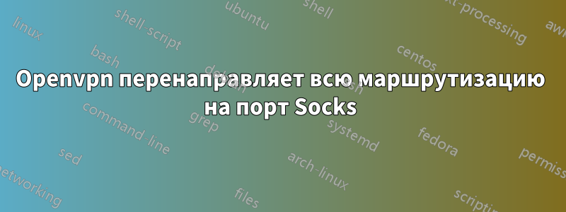 Openvpn перенаправляет всю маршрутизацию на порт Socks