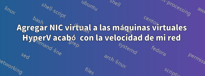 Agregar NIC virtual a las máquinas virtuales HyperV acabó con la velocidad de mi red